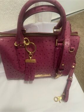 Brahmin Plum Ostrich Small Tote
